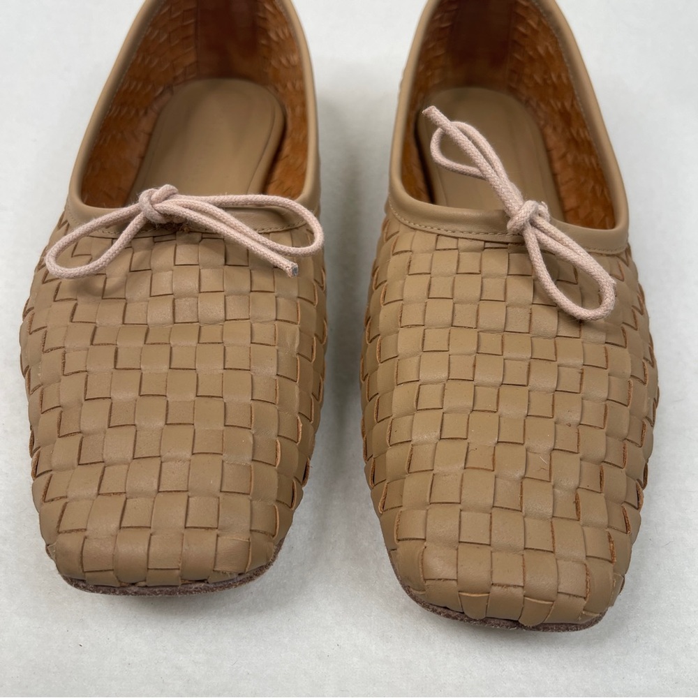 Freda Salvador Jada Square Toe Ballet Flats Woven Latte Size 9.5 - Picture 5 of 13